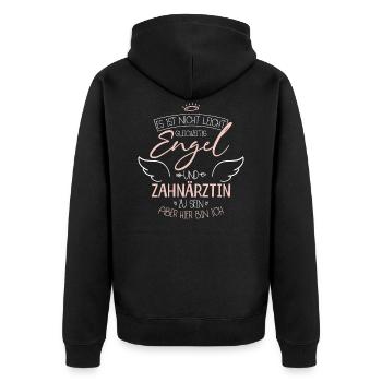 Zahnärztin - Unisex Premium Bio Zip Hoodie - Schwarz - Hinten - Nico (187cm)