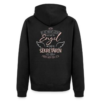 Secrétaire - Veste à capuche bio Premium Unisexe - noir - Dos - Nico (187cm)