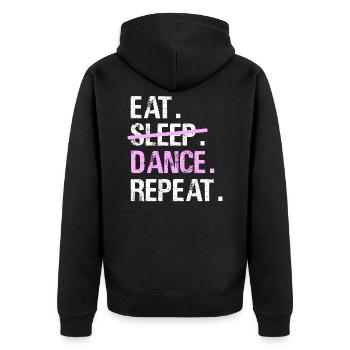 Dancing Dance - Eat Sleep Dance Repeat - Unisex Premium Bio Zip Hoodie - Schwarz - Hinten - Nico (187cm)