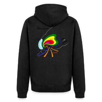 Superzelle Stormchasing Tornado Unwetter Gewitter - Unisex Premium Bio Zip Hoodie - Schwarz - Hinten - Nico (187cm)
