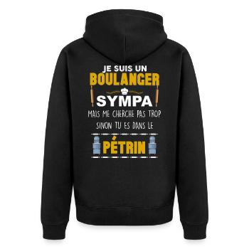 Boulanger sympa et pétrin Boulangerie - Veste à capuche bio Premium Unisexe - noir - Dos - Nico (187cm)