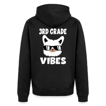 3ème Grade Vibes Scolarisation Alpaka Lama Début de l’école - Veste à capuche bio Premium Unisexe - noir - Dos - Nico (187cm)