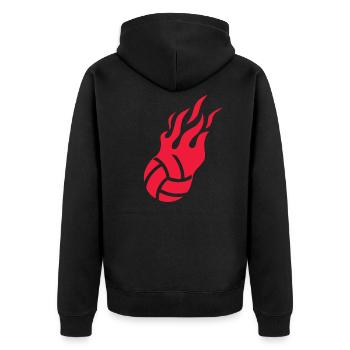 Beach Volleyball Flames Ball Sports Beach Volleyball - Unisex Premium Organic Zip Hoodie - black - Back - Nico (187cm)