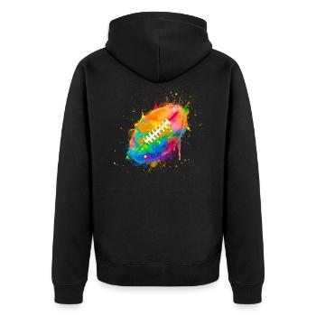 Sport Football Football Watercolor Football Sunday - Unisex Premium Bio Zip Hoodie - Schwarz - Hinten - Nico (187cm)