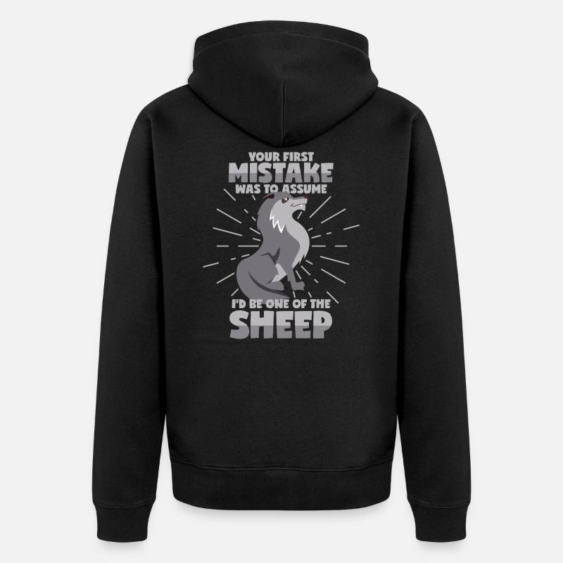 Loup en peau de mouton - Veste à capuche bio Premium Unisexe - noir