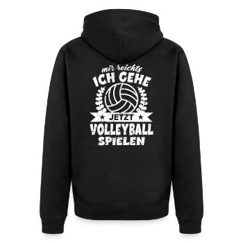 Volleyball Mir Reicht's Ich Geh Volleyball Spielen - Unisex Premium Bio Zip Hoodie - Schwarz - Hinten - Nico (187cm)