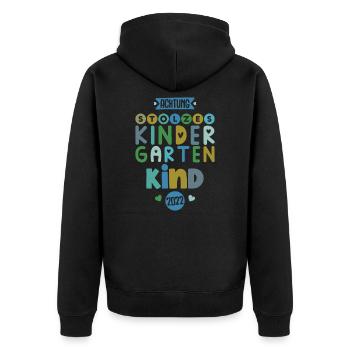 Kindergarten 2022 Jungen Kind - Unisex Premium Bio Zip Hoodie - Schwarz - Hinten - Nico (187cm)