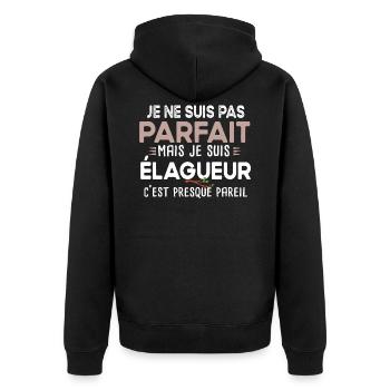 Élagueur Paysagiste Métier Charpentier Bûcheron - Veste à capuche bio Premium Unisexe - noir - Dos - Nico (187cm)