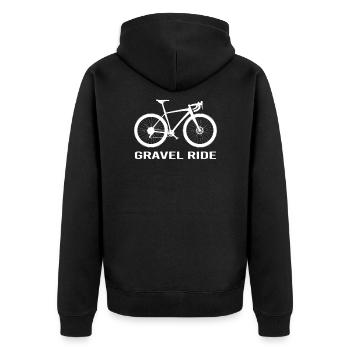 Bicycle Cycling Gravel Bike Gift Idea - Unisex Premium Organic Zip Hoodie - black - Back - Nico (187cm)