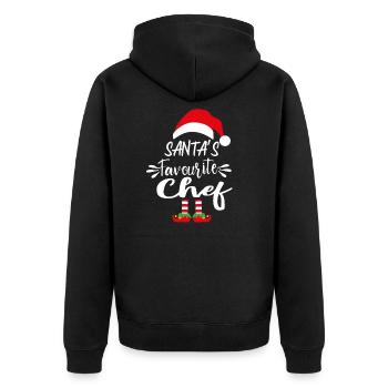 santa's favourite chef- awsome christmas gift - Unisex Premium Organic Zip Hoodie - black - Back - Nico (187cm)