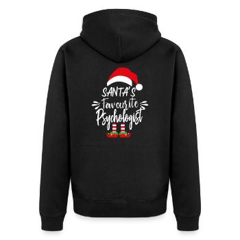 Le psychologue préféré du Père Noël - chrismas gift - Veste à capuche bio Premium Unisexe - noir - Dos - Nico (187cm)