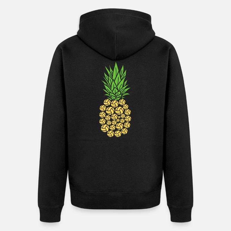 Beach Volley Ananas - Volley-ball Ananas - Veste à capuche bio Premium Unisexe - noir