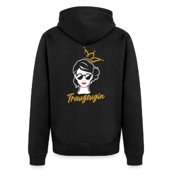 Ich Bin Trauzeugin Lustiges Trauzeugin Geschenk - Unisex Premium Bio Zip Hoodie - Schwarz - Hinten - Nico (187cm)