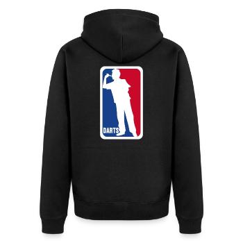 Darts Darts Darts Player Bullseye Dartboard - Unisex Premium Organic Zip Hoodie - black - Back - Nico (187cm)