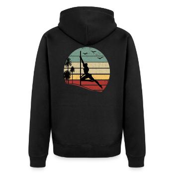 Sunset Pole Dance Pole Dancing Retro Pole Dance - Unisex Premium Organic Zip Hoodie - black - Back - Nico (187cm)