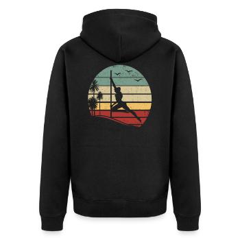 Sunset Pole Dance Pole Dancing Retro Pole Dance - Unisex Premium Organic Zip Hoodie - black - Back - Nico (187cm)