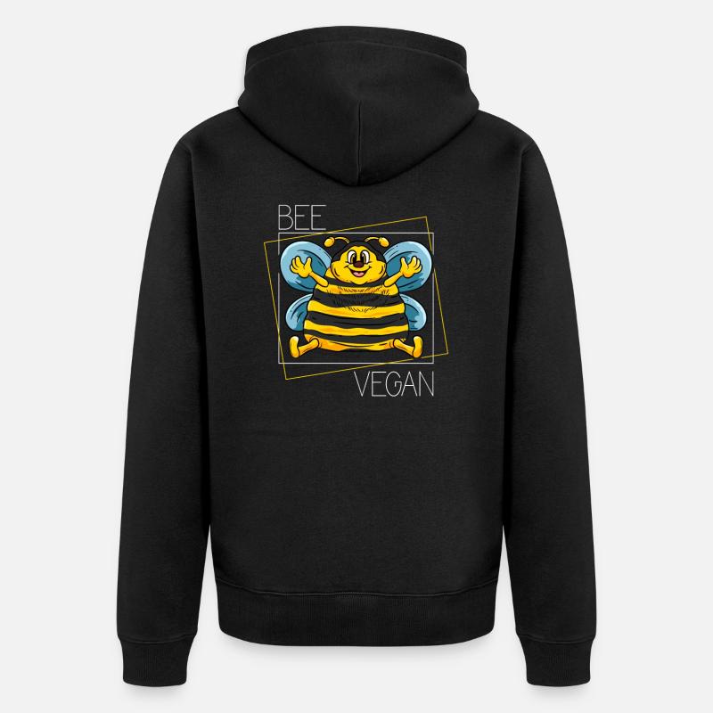 Vegan abeille végétalienne - Veste à capuche bio Premium Unisexe - noir