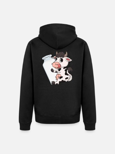 Kuh Milch - Unisex Premium Bio Zip Hoodie - Schwarz
