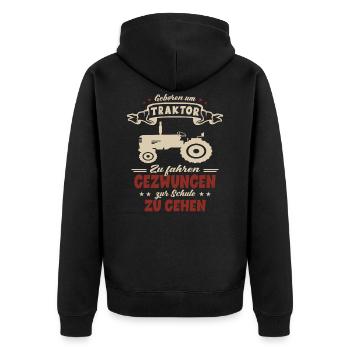 Né Pour tracteur Conduire Agriculteurs Scolarisation - Veste à capuche bio Premium Unisexe - noir - Dos - Nico (187cm)