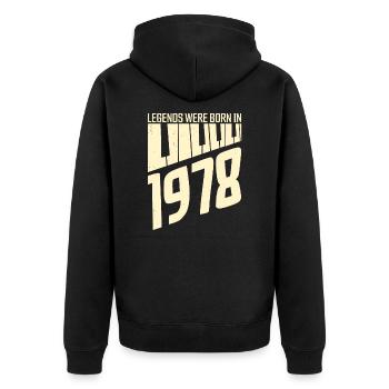 1978 Anniversaire piano piano - Veste à capuche bio Premium Unisexe - noir - Dos - Nico (187cm)