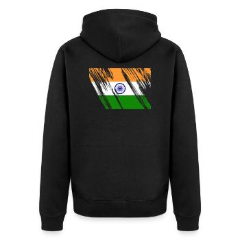 Drapeau de l’Inde - Veste à capuche bio Premium Unisexe - noir - Dos - Nico (187cm)