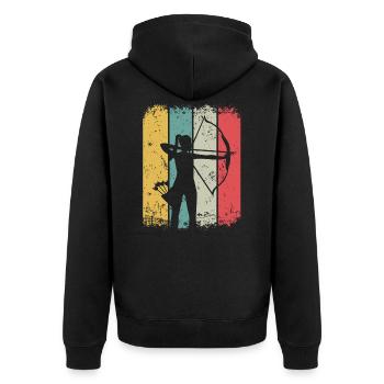 Archery Archery Archery Archer - Unisex Premium Organic Zip Hoodie - black - Back - Nico (187cm)