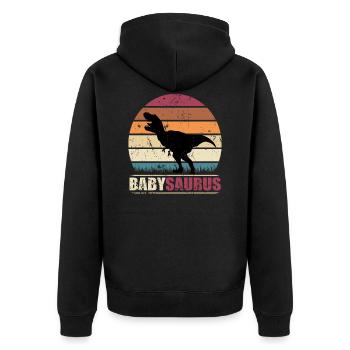 BabySaurus Dinosaure Bébé Dino Cadeau de naissance - Veste à capuche bio Premium Unisexe - noir - Dos - Nico (187cm)