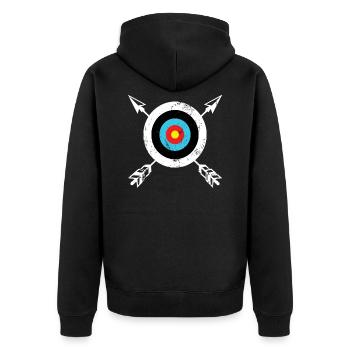 Bow & Arrow Archery Archery Target - Unisex Premium Organic Zip Hoodie - black - Back - Nico (187cm)