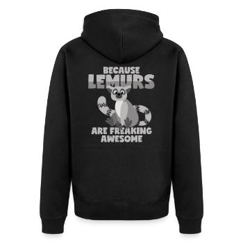 Lémuriens Madagascar Maki Vari Katta - Veste à capuche bio Premium Unisexe - noir - Dos - Nico (187cm)