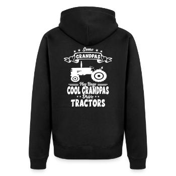 Agriculteur Grand-père Tracteur Agriculteur Grand-père Cadeau - Veste à capuche bio Premium Unisexe - noir - Dos - Nico (187cm)