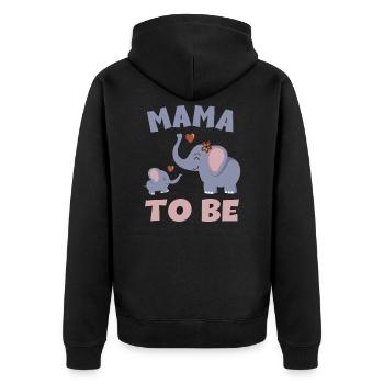 Mama To Be Elephant Baby Elephant - Baby offspring - Unisex Premium Organic Zip Hoodie - black - Back - Nico (187cm)