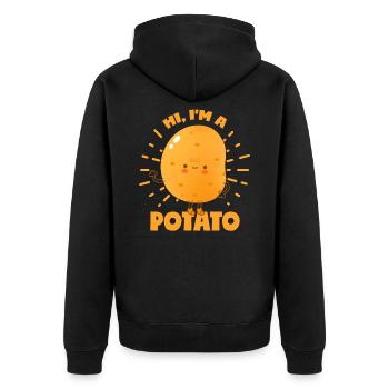 Pomme de terre - Veste à capuche bio Premium Unisexe - noir - Dos - Nico (187cm)