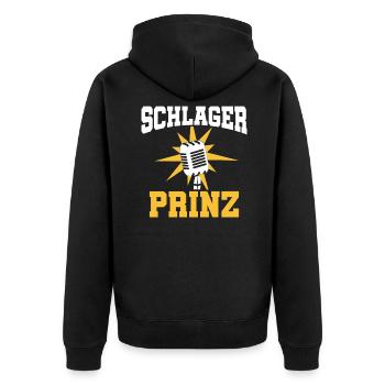 Schlager Prinz Deutscher Schlager Volksmusik - Unisex Premium Bio Zip Hoodie - Schwarz - Hinten - Nico (187cm)