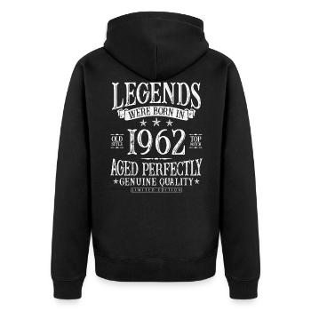 Né en 1962 Legends Cadeau d’anniversaire - Veste à capuche bio Premium Unisexe - noir - Dos - Nico (187cm)