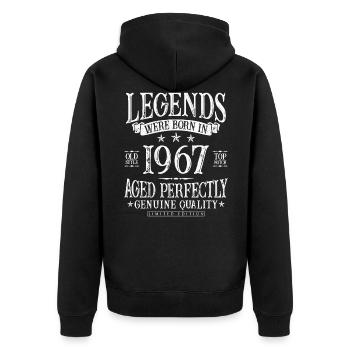 Né en 1967 Legends Cadeau d’anniversaire - Veste à capuche bio Premium Unisexe - noir - Dos - Nico (187cm)