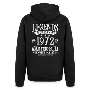 Né en 1972 Legends Cadeau d’anniversaire - Veste à capuche bio Premium Unisexe - noir - Dos - Nico (187cm)