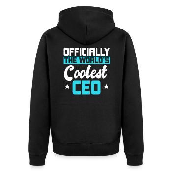 Officially The World's Coolest CEO - Unisex Premium Organic Zip Hoodie - black - Back - Nico (187cm)