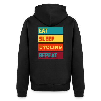 Eat Sleep Cycling Repeat Vintage Edition - Veste à capuche bio Premium Unisexe - noir - Dos - Nico (187cm)