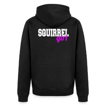 Squirrel girl - Unisex Premium Bio Zip Hoodie - Schwarz - Hinten - Nico (187cm)