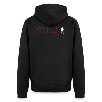 Programmation du rythme cardiaque et du cœur - Veste à capuche bio Premium Unisexe - noir - Dos - Nico (187cm)