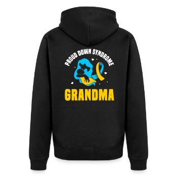 Fier syndrome de Down Grand-mère - Veste à capuche bio Premium Unisexe - noir - Dos - Nico (187cm)