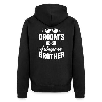 Le frère génial du marié - Veste à capuche bio Premium Unisexe - noir - Dos - Nico (187cm)