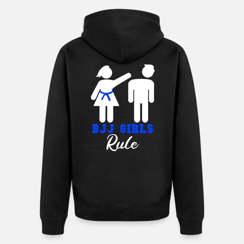 Règle des filles BJJ - Veste à capuche bio Premium Unisexe - noir