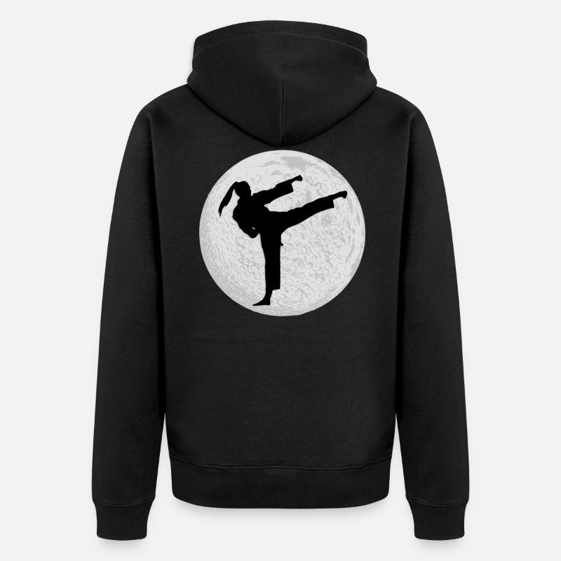 Taekwondo Fille Lune - Veste à capuche bio Premium Unisexe - noir