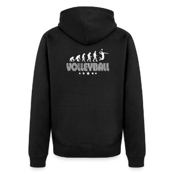 Evolution Of Volleyball - Unisex Premium Organic Zip Hoodie - black - Back - Nico (187cm)