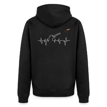 Skeet Shooter Heartbeat - Unisex Premium Organic Zip Hoodie - black - Back - Nico (187cm)