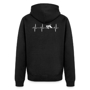 My Heart Beats For High Jumping - Unisex Premium Organic Zip Hoodie - black - Back - Nico (187cm)