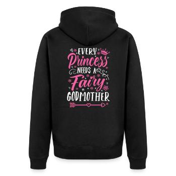 Every Princess Needs A Fairy Godmother - Unisex Premium Organic Zip Hoodie - black - Back - Nico (187cm)