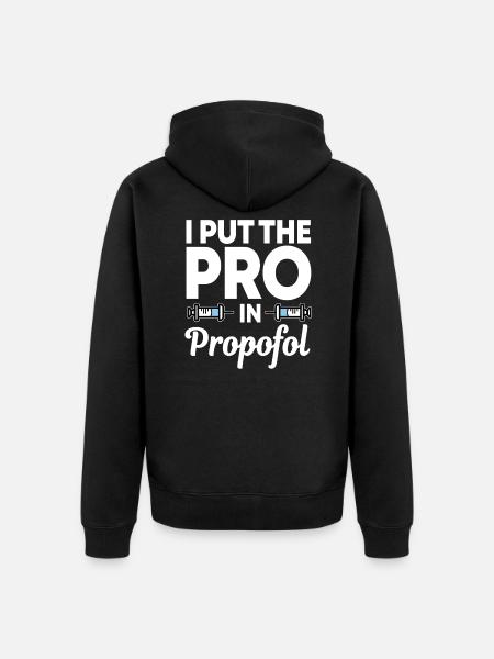 Umieściłem Pro w Propofol - Ekologiczna rozpinana bluza z kapturem Premium unisex - czarny