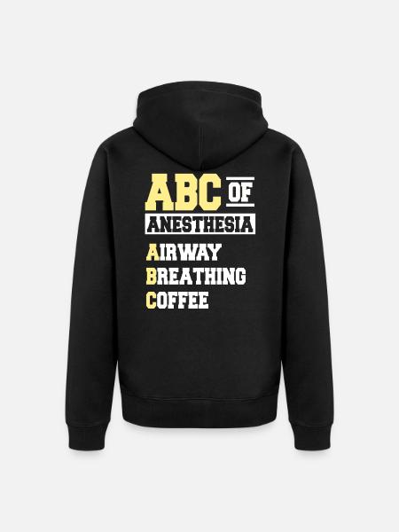 ABC Of Anesthesia - Unisex Premium Organic Zip Hoodie - black